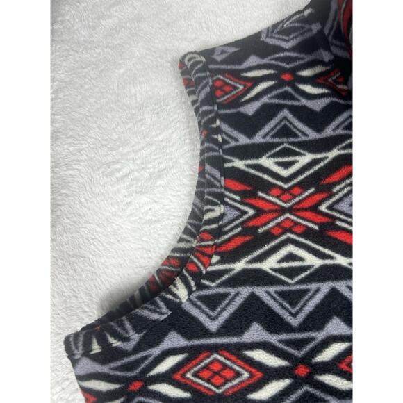 Jane Ashley Womens Multicolor Geometric Front Pockets Full Zip Vest Jacket Sz XL - Picture 4 of 11